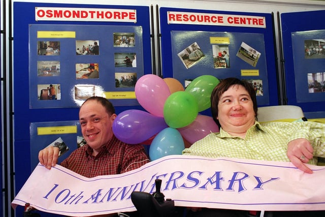 Osmondthorpe Resource Centre was celebrating its tenth anniversary. Pictured, from left, are service users Paul Heart and Wendy Fletcher.