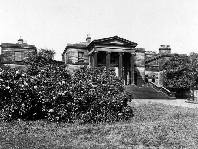 Gotts Park pictured in June 1928. This view is across parkland to Gotts mansion.