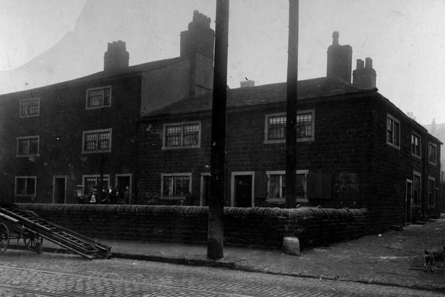 Armley Road showing junction with Well Garth Place in February 1929.