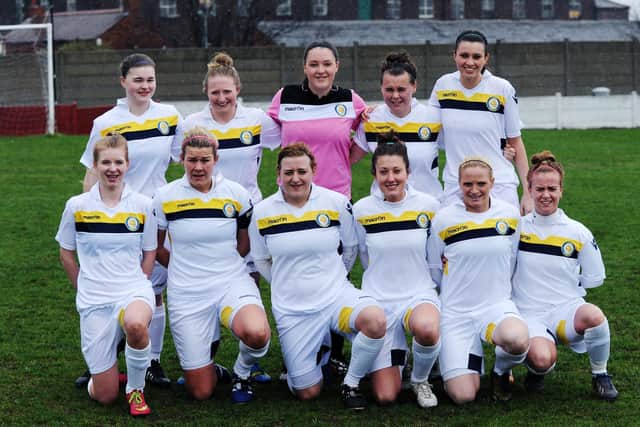 The Leeds Ladies team of the 2014/2015 season featuring current players Bridie Hannon and Olivia Smart. Pic: Jonathan Gawthorpe.