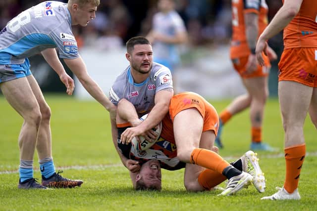 Leeds Rhinos forward James Bentley, centre, has picked up his second suspension of the Super League season. Picture: Danny Lawson/PA Wire.