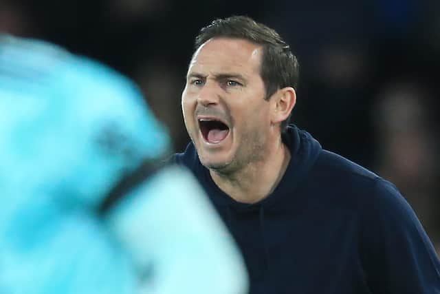 BOOST: For Everton and boss Frank Lampard, pictured during Wednesday night's 1-1 draw against Leicester City at Goodison Park.
Photo by LINDSEY PARNABY/AFP via Getty Images.