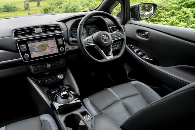 The interior of the Nissan Leaf