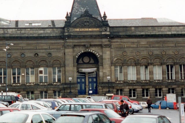The Civic Theatre building on Cookridge Street pictured in March 1998. It originally opened as Leeds Mechanics Institute in 1868, before becoming the Civic Theatre in 1949.