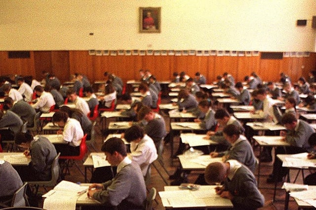 Pupils at Cardinal Heenan High were forced to sit exams in the school hall while the roof leaked.