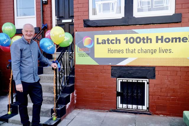 Latch CEO James Hartley and the 100th house! Pic: Simon Dewhurst