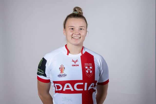 Leeds Rhinos Women's Georgia Roche is expecting a tough test against York City Knights in the Challenge Cup semi-finals. Picture: Allan McKenzie/SWpix.com