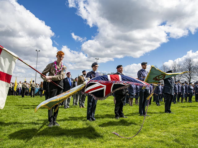 Pictured is one of the St George's Day displays.