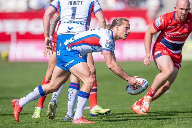 Captain Jacob Miller scored Wakefield Trinity's opening try in the defeat at Hull KR on Saturday. Picture: Allan McKenzie/SWpix.com. Miller.