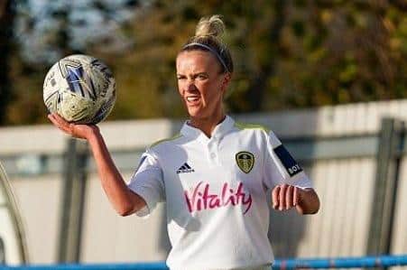 Olivia Smart had the first of several first-half chances for Leeds United Women in the 0-0 draw at league leaders Liverpool Feds. Picture: Leeds United.