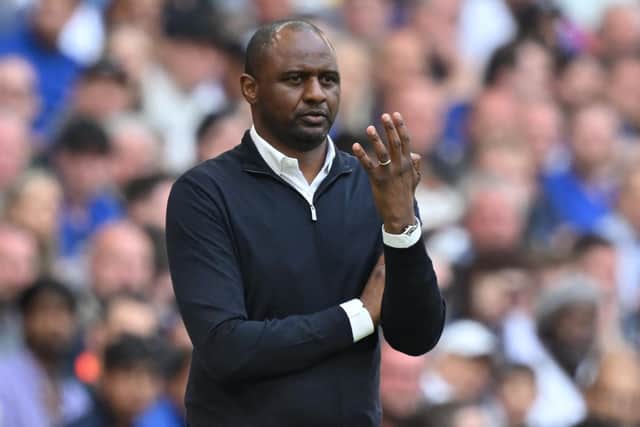 PLAYING IT DOWN: Crystal Palace boss Patrick Vieira.
Photo by GLYN KIRK/AFP via Getty Images.