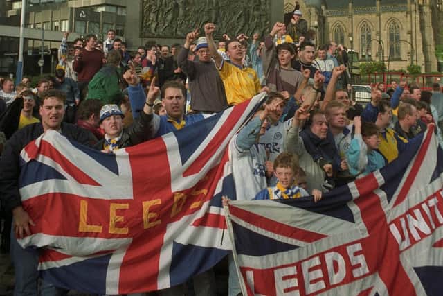 Fans celebrate in City Square.