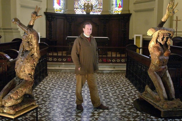 Two figure sculptures by Toddy Hoare -  'His Grief on Thursday' and 'Her Grief on Friday' were due to on on display at Holy Trinity Church over the Easter period.
