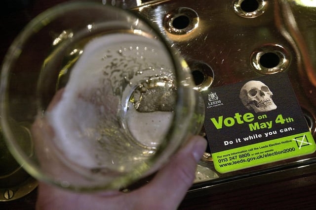 Leeds City Council aimed to raise awareness of the need to vot in the local elections by advertising on beermats. Pictured is a sample at The Ship Inn off Briggate.