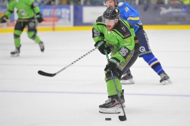 AHOY THERE: Matty Davies - pictured in action for Hull Pirates against Leeds Chiefs in February 2020, shortly before the pandemic brought about an early end to the first-ever NIHL National season. Picture: Dean Woolley.