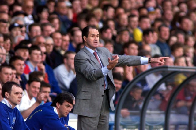 Leeds United manager George Graham issues instructions.
