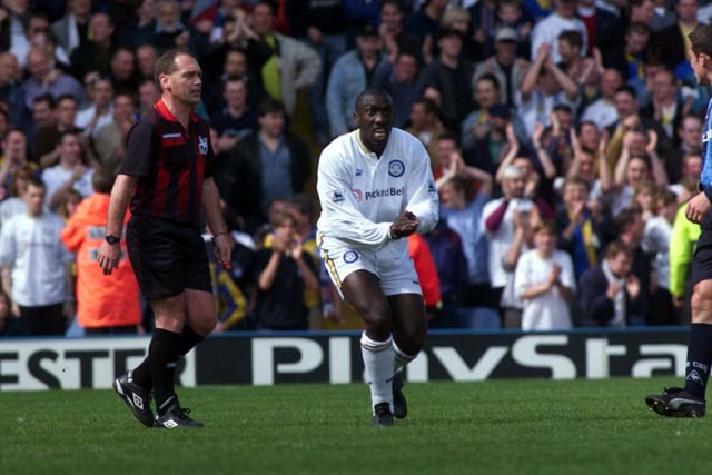 Striker Jimmy Floyd Hasselbaink makes his point to Paul Telfer.