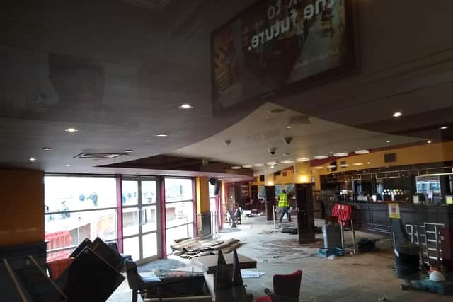 Wetherspoons, in Leeds Station, is closed and has been gutted out inside