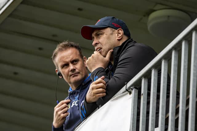 TOUGH TIMES: Wakefield Trinity head coach Willie Poching (right) with Francis Cummins Picture: Tony Johnson