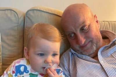 Gary Hanson, 60, believed he had atrial fibrillation (AF) – a dangerous heart rhythm condition and a major cause of stroke – for at least two years, jokingly putting his anxiety and irregular heart rhythms down to supporting Leeds United.
Pictured with granddaughter.
