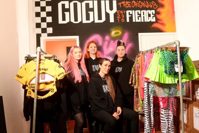 Sophie, front, pictured with the GoGuy team (from left to right) Danielle Pinder, Molly Shepherd and Cathryn Swanborough (Photo: Simon Hulme)
