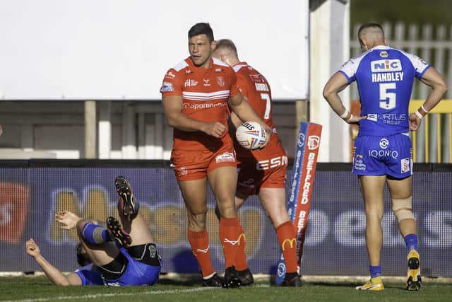Ryan Hall scored for Hull KR against Rhinos at Craven Park last season. Picture by Allan McKenzie/SWpix.com.