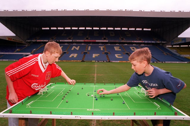 Elland Road hosted the Subbuteo Championships. Pictured battling it out are David Shaw (left) and Michael Johnson.