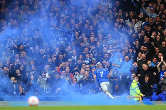 MASSIVE GOAL: Goodison Park erupts after Richarlison's winner for Everton against Chelsea.
Photo by Michael Regan/Getty Images.