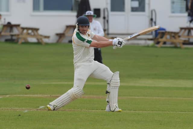 Pudsey St Lawrence batsman Charlie Best in Priestley Cup action at Ossett. Picture: Steve Riding.