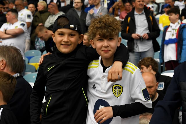 Two more young Whites supporters in the Elland Road stands.