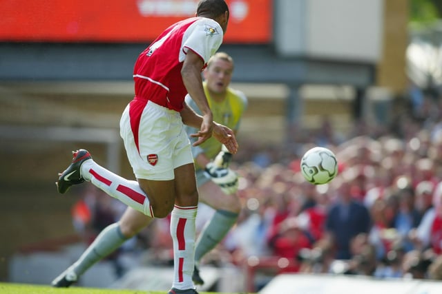 Thierry Henry scores Arsenal's first goal.