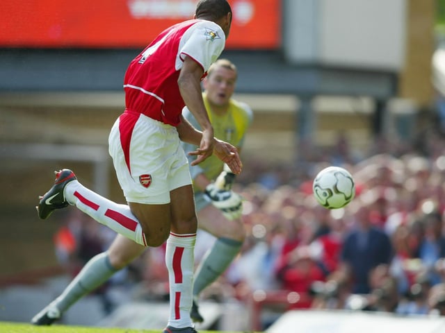 Thierry Henry scores Arsenal's first goal.