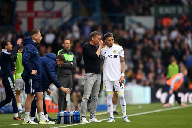 PRESSURE ON - Jesse Marsch's Leeds United find themselves in deep trouble with four games left in the Premier League season. Pic: Getty