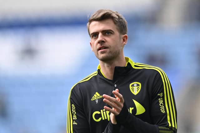 MESSAGE: From Leeds United's no 9 Patrick Bamford, above, to the Leeds United Women team after their season finale victory at Chester-le-Street.
Photo by Michael Regan/Getty Images.