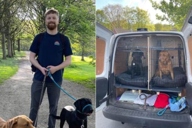 Ambitious Jack spent five full weeks custom designing his van so it can transport up to four dogs safely to walk locations and has now launched his new business as a dog walker under the name 'Dogs a good un''.