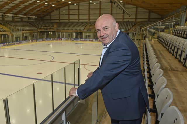 STARTING POINT: Steve Nell - pictured at Elland Road ice rink shortly after taking over the NIHL National franchise in April 2021. Picture: Steve Riding.