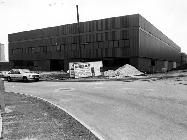 Beeston Royds Industrial Estate, Gelderd Road, showing the new premises for Robson Power Tools Ltd in July 1980.