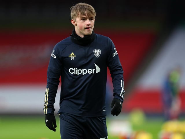 Gelhardt is named in a Premier League matchday squad for only the second time as he is pictured at Arsenal's Emirates Stadium in February 2021. He would make the bench eight times before the end of the 2020/21 season.(Photo by Catherine Ivill/Getty Images)