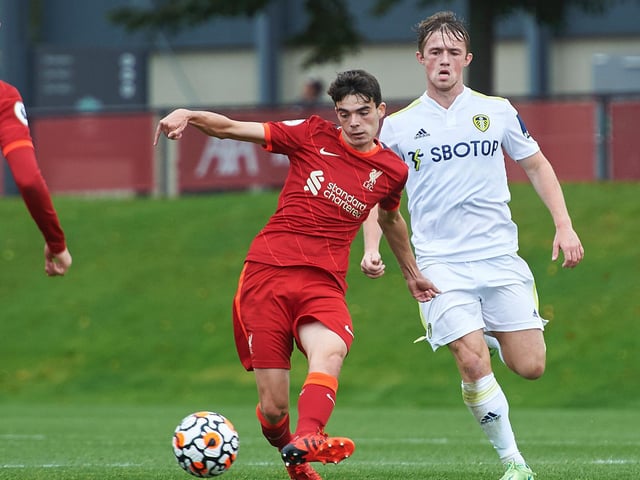 The young striker begins the new season in fine form for the U23s, scoring twice in four matches before visiting boyhood club Liverpool. Gelhardt scores two spectacular, long-range strikes in a 4-0 win including an audacious lob from the centre circle.
(Photo by Nick Taylor/Liverpool FC/Liverpool FC via Getty Images)