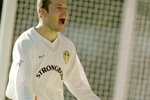 Mark Viduka celebrates scoring against Liverpool during the Premiership clash at Elland Road in November 2000. He bagged all four goals in a 4-3 win.