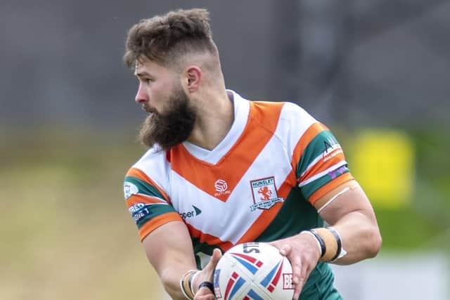 Harvey Hallas was sin-binned in Hunslet's win at Midlands Hurricanes. Picture by Tony Johnson.