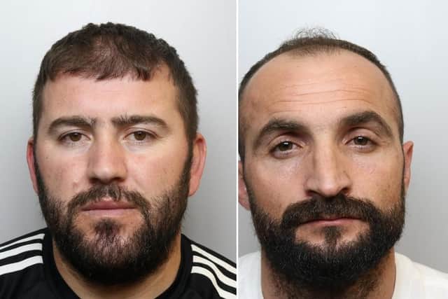 Cannabis farm gardener Aleks Gjini, left, and recruiter Jetmir Metushi have been jailed for their involvement in growing the class B drug in Leeds.