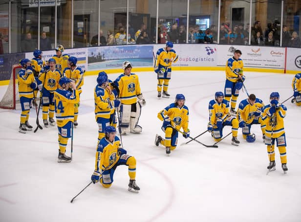 Leeds Knights came close to silverware in their first-ever season, finishing as runners-up[ to swindon Wildcats in the Autumn Cup, above, in December. Picture: Bruce Rollinson