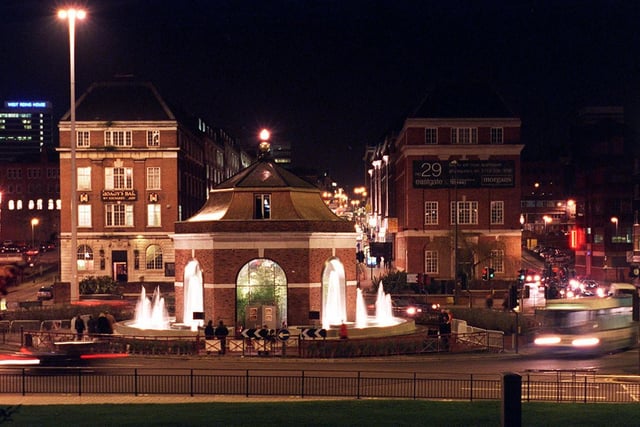 The new fountain on the roundabout at the bottom of Eastgate was officially switched-on.