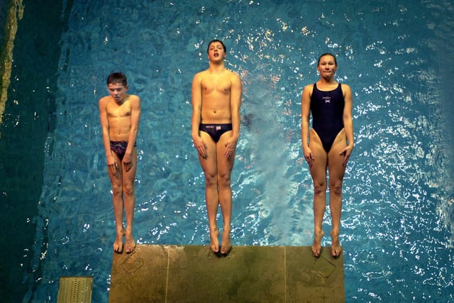 Three members of the City of Leeds Diving Team who had just returned from Canada. Pictured, from left, are Marc Holdsworth, Gavin Brown and Rebecca Burrows.