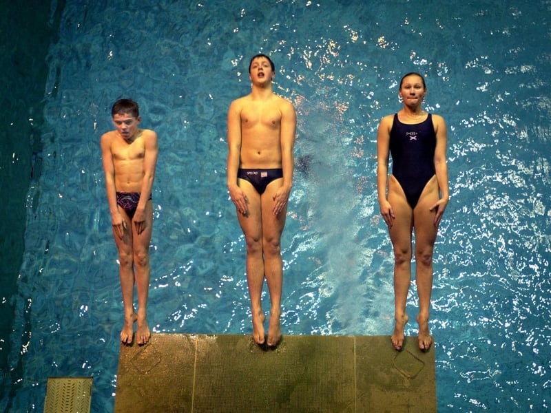 Three members of the City of Leeds Diving Team who had just returned from Canada. Pictured, from left, are Marc Holdsworth, Gavin Brown and Rebecca Burrows.