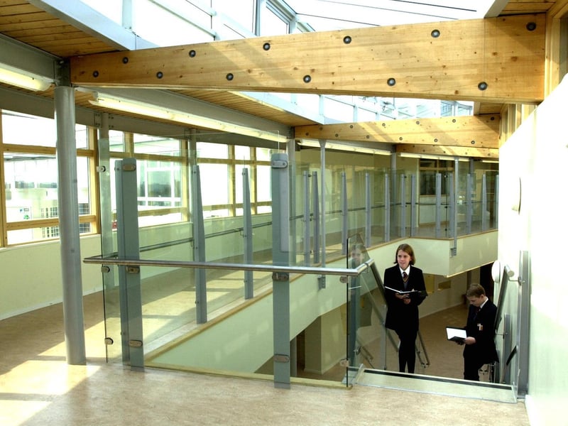 The new Cardinal Heenan Catholic High School on Tongue Lane in September 2000.
