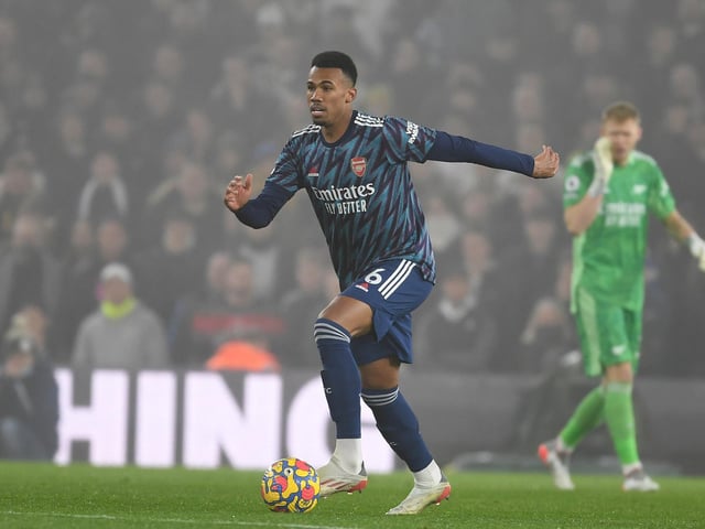 Gabriel Magalhaes is an imposing centre-back who poses a threat at corners (Photo by Stuart MacFarlane/Arsenal FC via Getty Images)