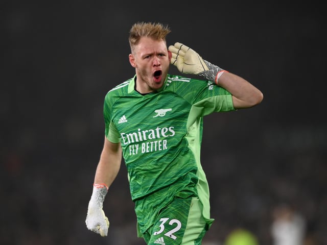 Arsenal stopper Ramsdale has been a mainstay between the posts this season, but could not stop a Raphinha penalty at Elland Road last time these two sides faced each other. (Photo by Stu Forster/Getty Images)