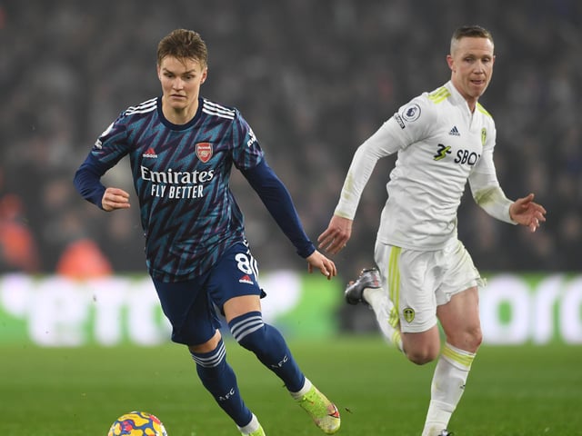 Norwegian midfielder Martin Odegaard picked up an assist against Leeds at Elland Road and will be the Gunners' key creative player this weekend (Photo by David Price/Arsenal FC via Getty Images)